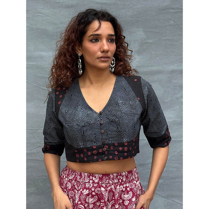 Chidiyaa Soil Flow Of Seasons Printed Cotton Blouse