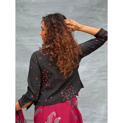 Chidiyaa Soil Fields Of Feathers Printed Cotton Shirt