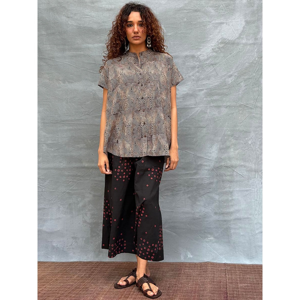 Chidiyaa Soil Firelight Glow Printed Cotton Palazzo