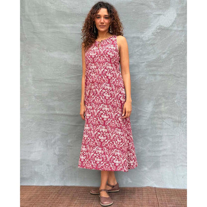 Chidiyaa Soil Feathered Grace printed Cotton Dress