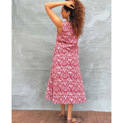 Chidiyaa Soil Feathered Grace printed Cotton Dress