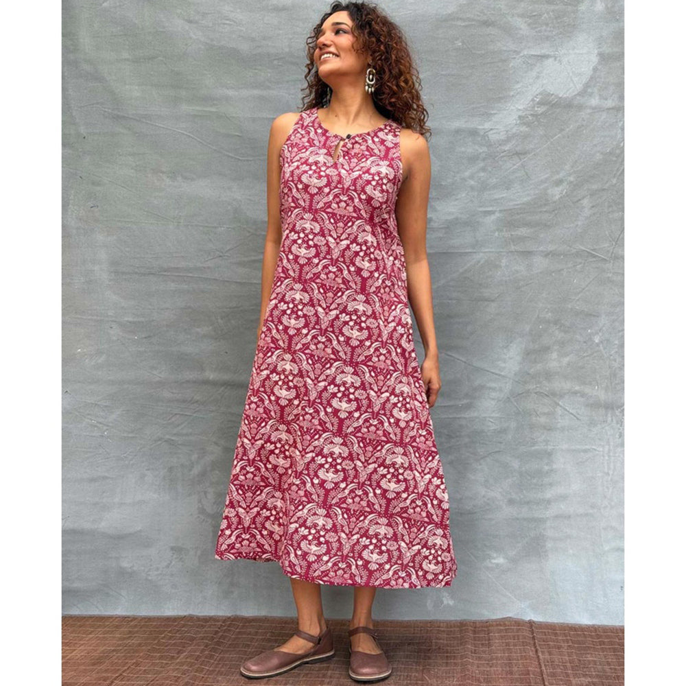 Chidiyaa Soil Feathered Grace printed Cotton Dress