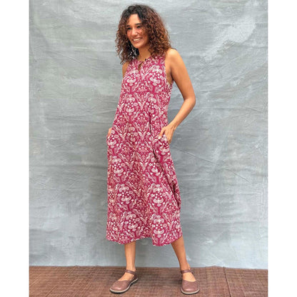 Chidiyaa Soil Feathered Grace printed Cotton Dress