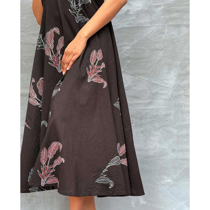 Chidiyaa Soil Wildflower Whispers printed Cotton Dress