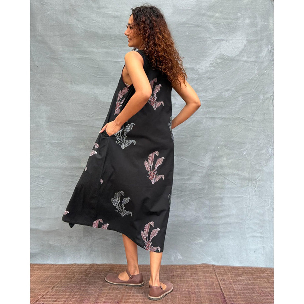 Chidiyaa Soil Birds And Bloom printed Cotton Dress
