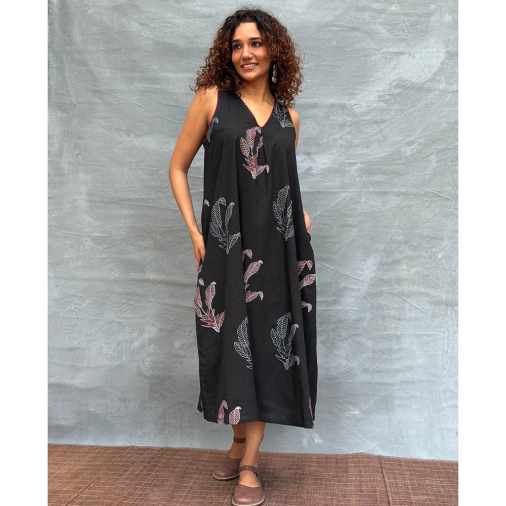 Chidiyaa Soil Birds And Bloom printed Cotton Dress