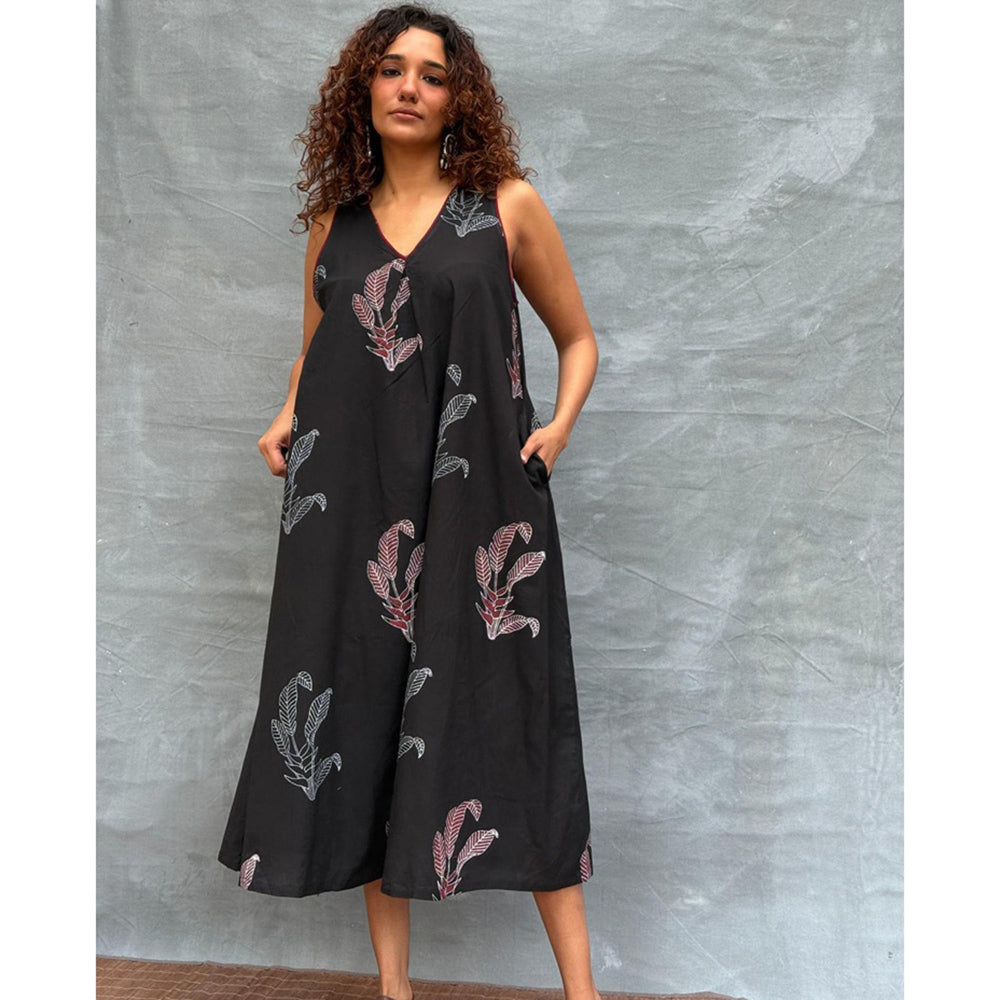 Chidiyaa Soil Birds And Bloom printed Cotton Dress