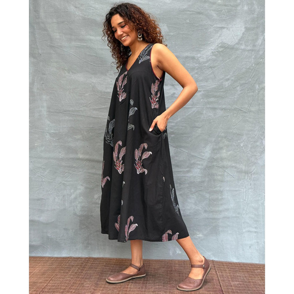 Chidiyaa Soil Birds And Bloom printed Cotton Dress