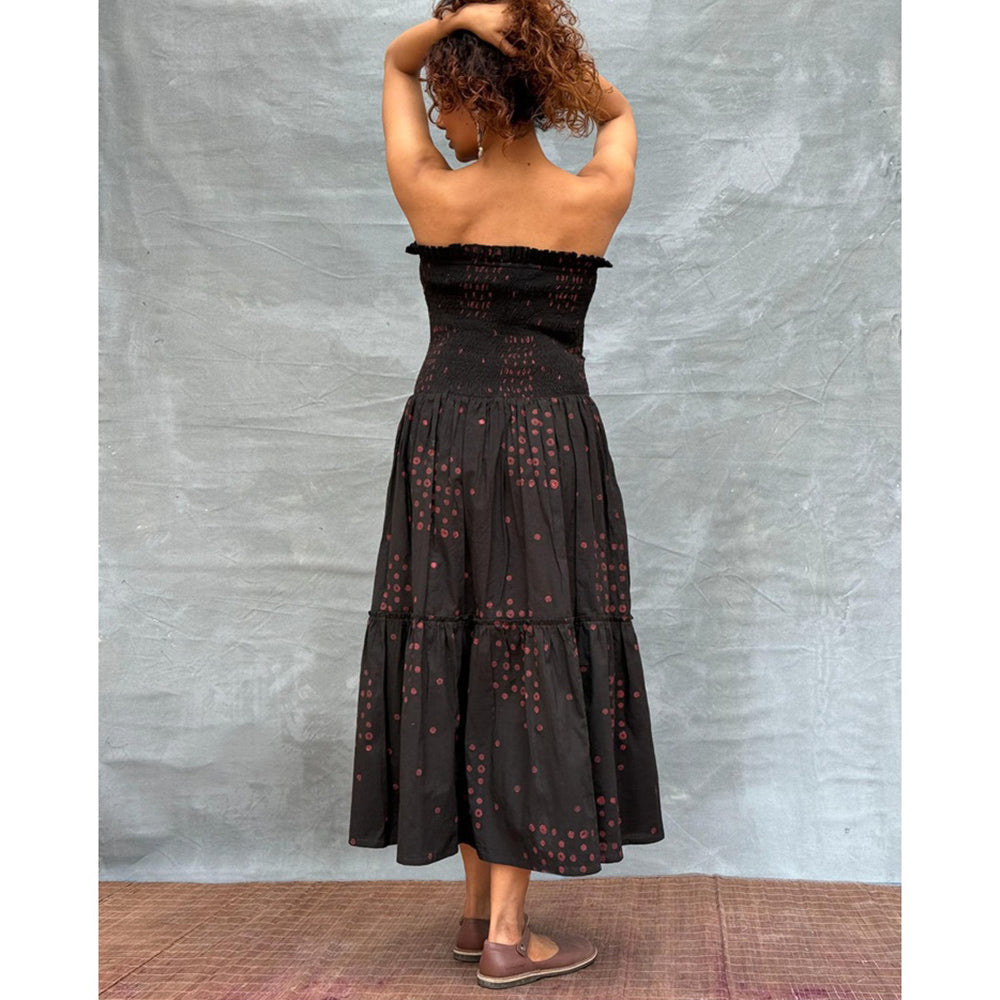 Chidiyaa Soil Crimson Earthrise printed Cotton Dress