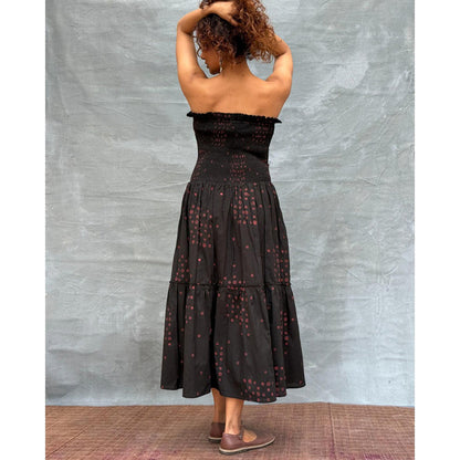 Chidiyaa Soil Crimson Earthrise printed Cotton Dress