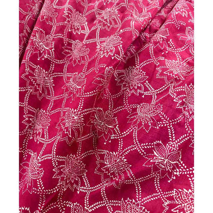 Chidiyaa Rang Barse Radha Block Print Dola Silk Saree