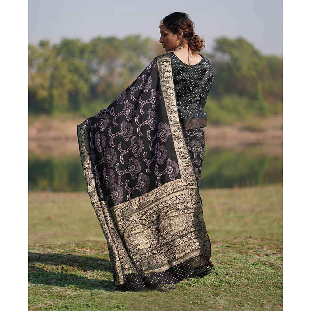 Chidiyaa Rang Barse Rasika Block Print Dola Silk Saree