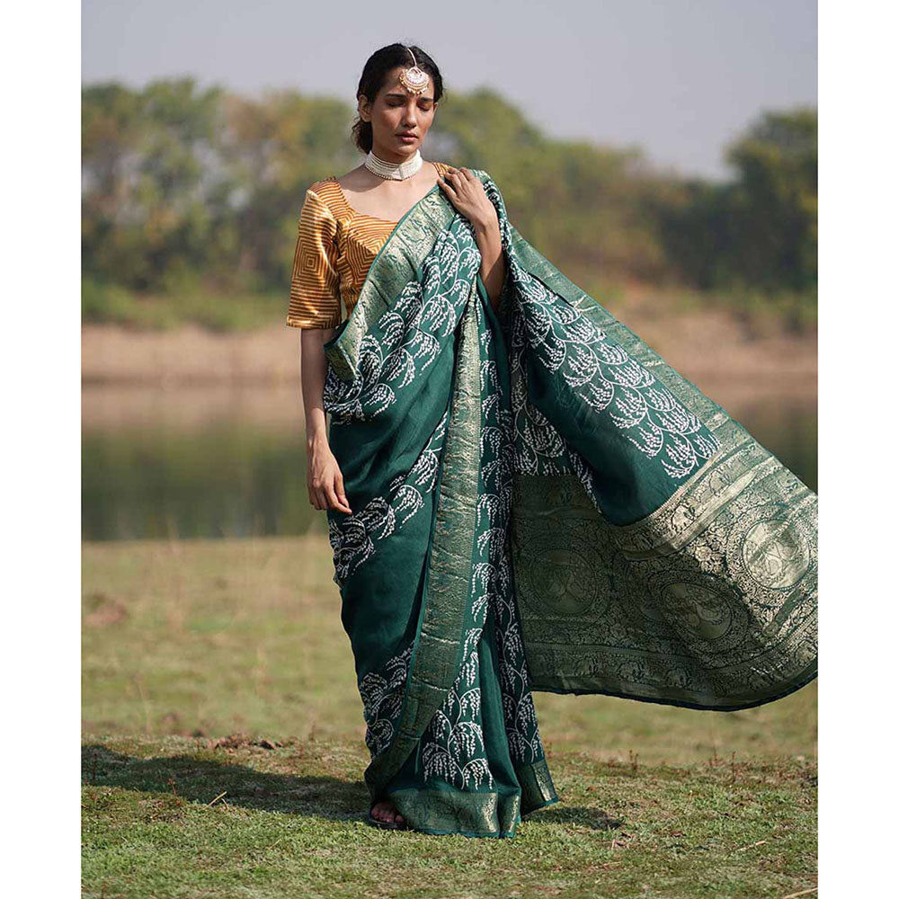 Chidiyaa Rang Barse Madhu Rima Block Print Dola Silk Saree