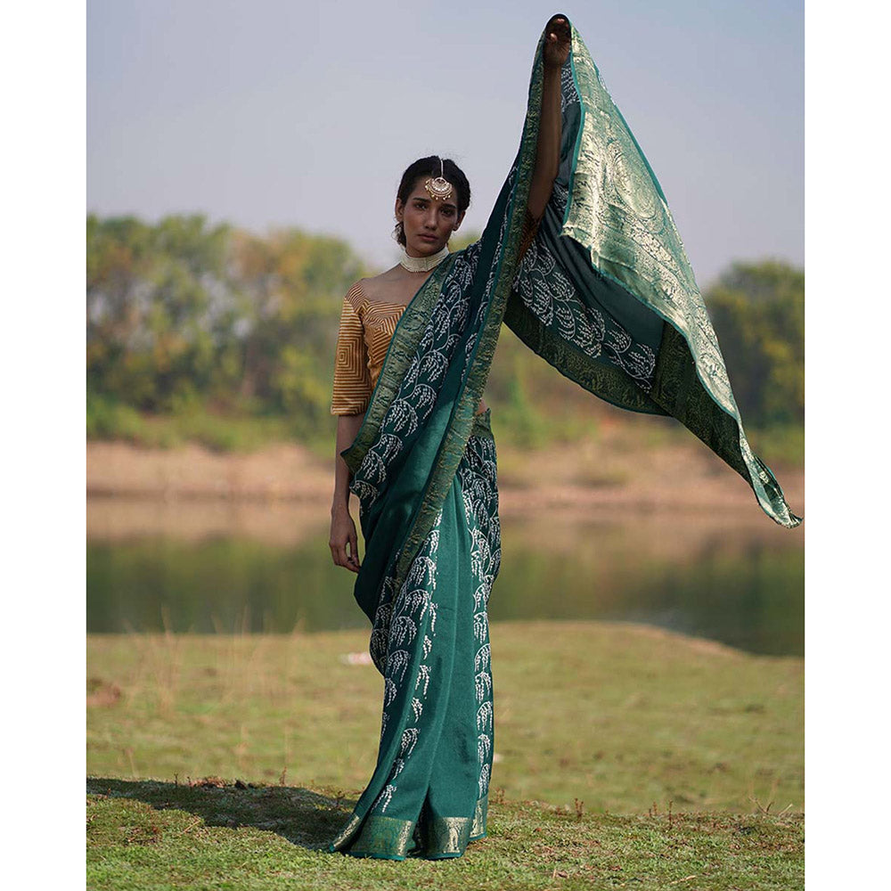 Chidiyaa Rang Barse Madhu Rima Block Print Dola Silk Saree