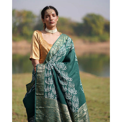 Chidiyaa Rang Barse Madhu Rima Block Print Dola Silk Saree