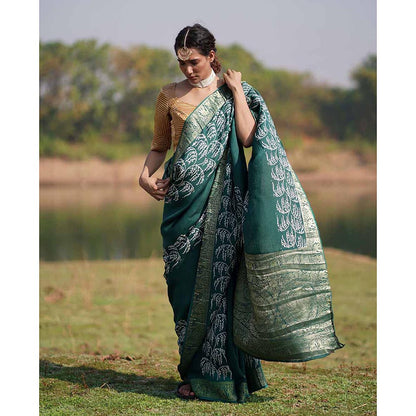 Chidiyaa Rang Barse Madhu Rima Block Print Dola Silk Saree