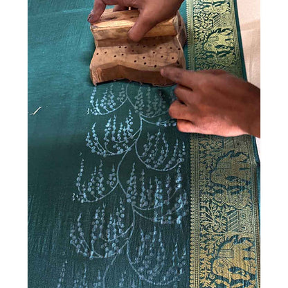 Chidiyaa Rang Barse Madhu Rima Block Print Dola Silk Saree