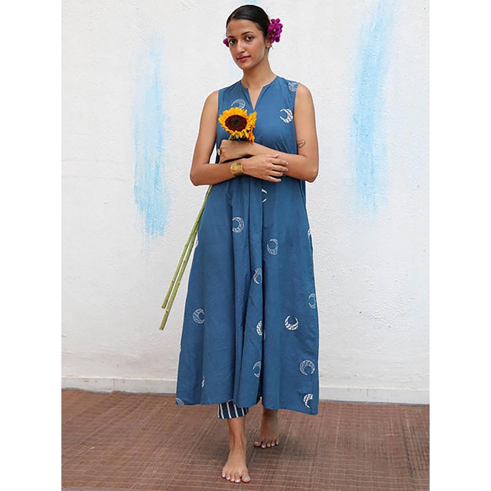 Chidiyaa Chandra Mallika Block Printed Cotton Kurta with Pant