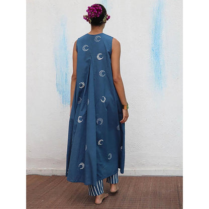 Chidiyaa Chandra Mallika Block Printed Cotton Kurta with Pant