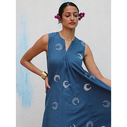 Chidiyaa Chandra Mallika Block Printed Cotton Kurta with Pant