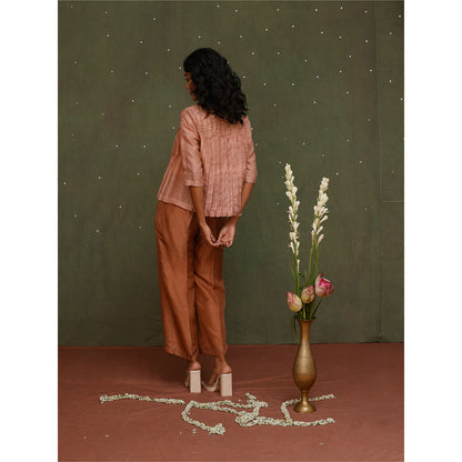 Chokhi Chorri Peach Chandra Top & Pant Co-ord (Set of 2)
