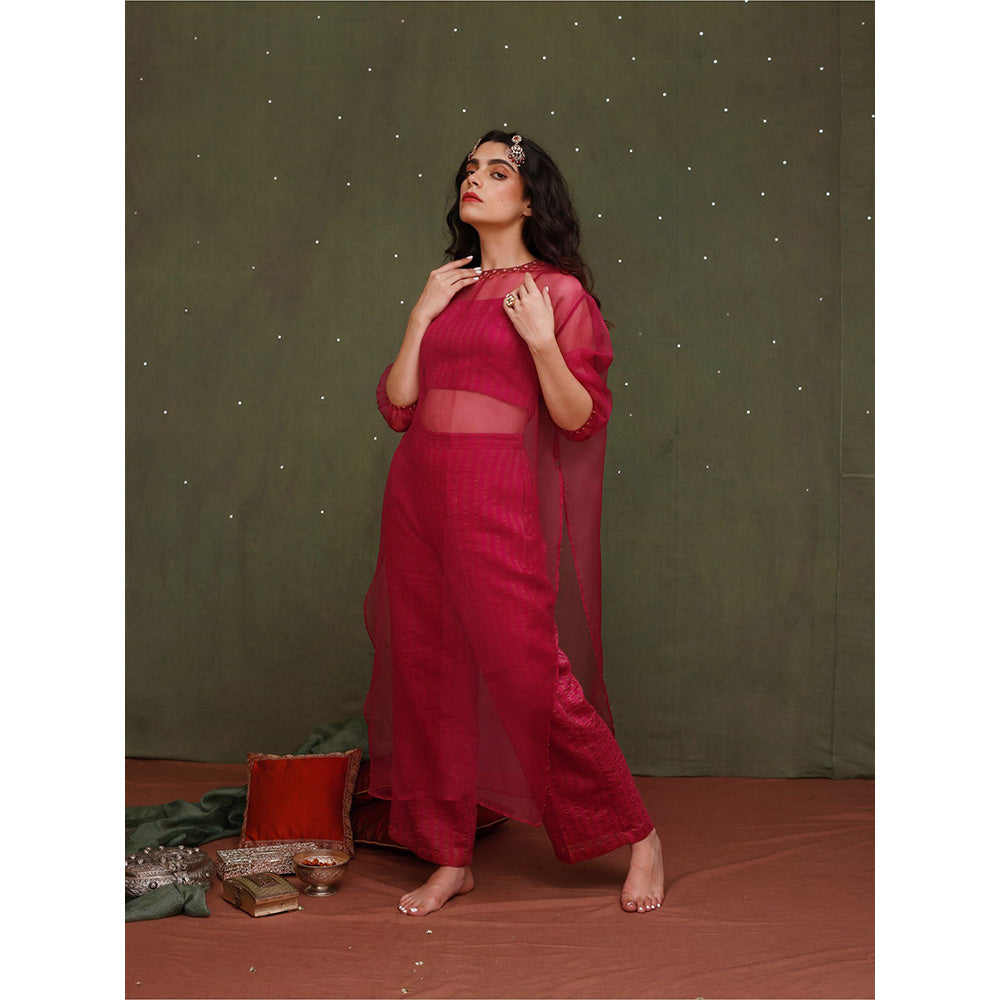 Chokhi Chorri Pink Fitoor Kurta (Set of 3)