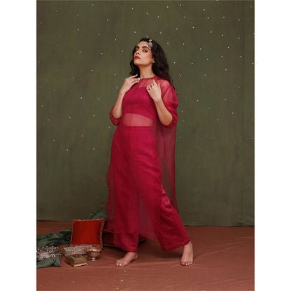 Chokhi Chorri Pink Fitoor Kurta (Set of 3)