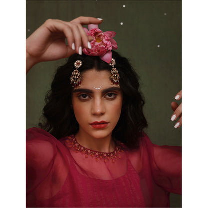 Chokhi Chorri Pink Fitoor Kurta (Set of 3)