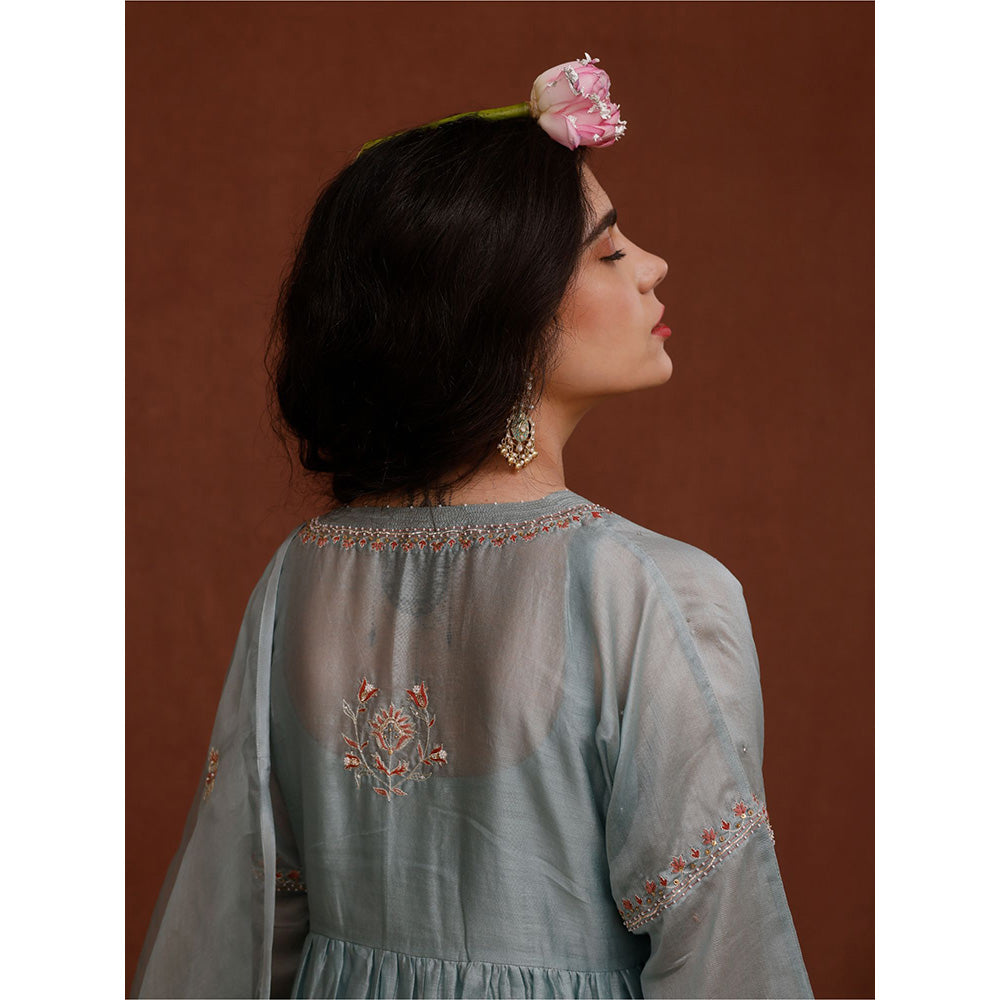 Chokhi Chorri Blue Shashi Anarkali Kurta (Set of 3)