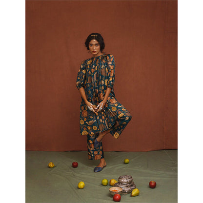 Chokhi Chorri Navy Blue Purnima Kurta (Set of 3)