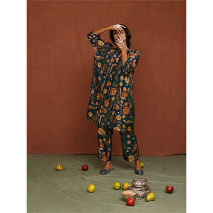 Chokhi Chorri Navy Blue Purnima Kurta (Set of 3)