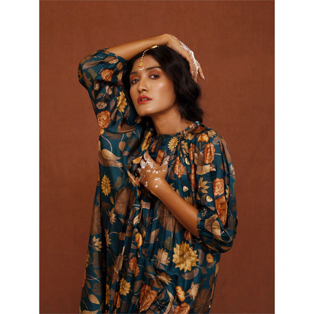 Chokhi Chorri Navy Blue Purnima Kurta (Set of 3)