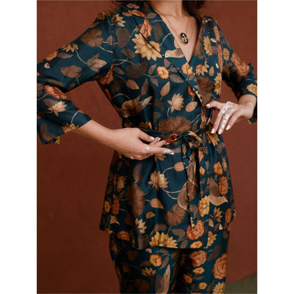 Chokhi Chorri Navy Blue Purnima Co-ord (Set of 3)