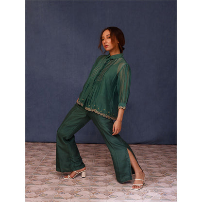 Chokhi Chorri Green Mona Shirt & Palazzo with Inner (Set of 3)