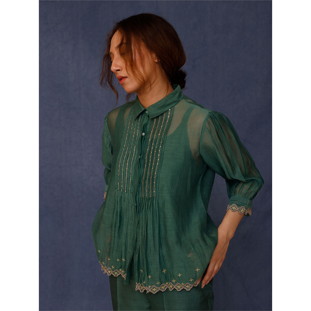 Chokhi Chorri Green Mona Shirt & Palazzo with Inner (Set of 3)