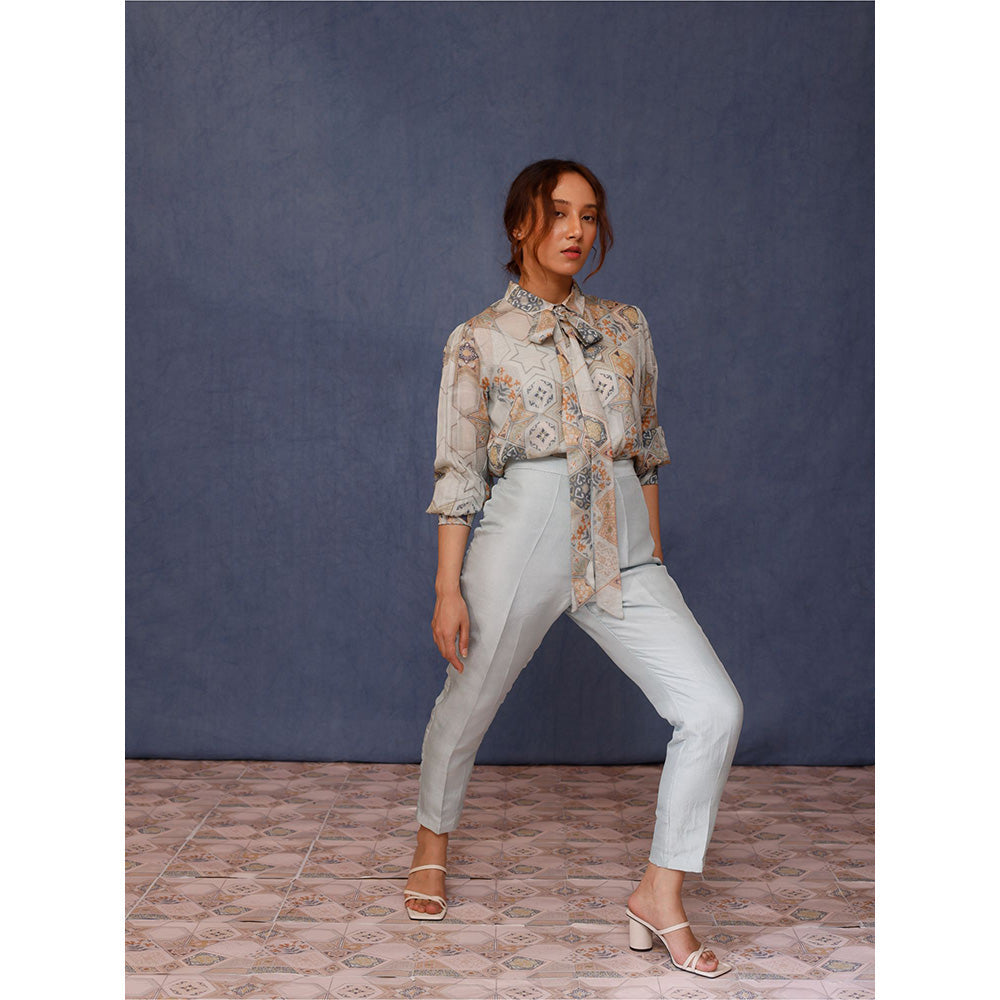 Chokhi Chorri Blue Arzu Shirt & Pant Co-ord (Set of 3)