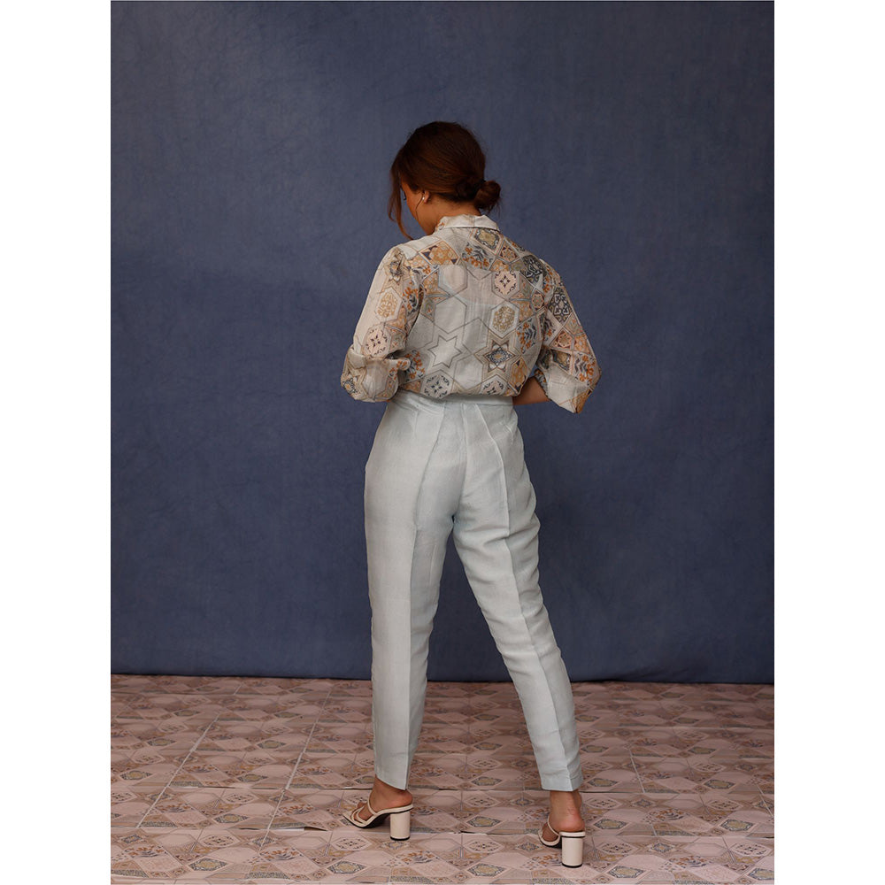 Chokhi Chorri Blue Arzu Shirt & Pant Co-ord (Set of 3)