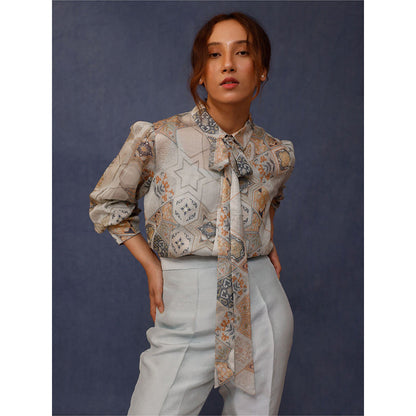 Chokhi Chorri Blue Arzu Shirt & Pant Co-ord (Set of 3)