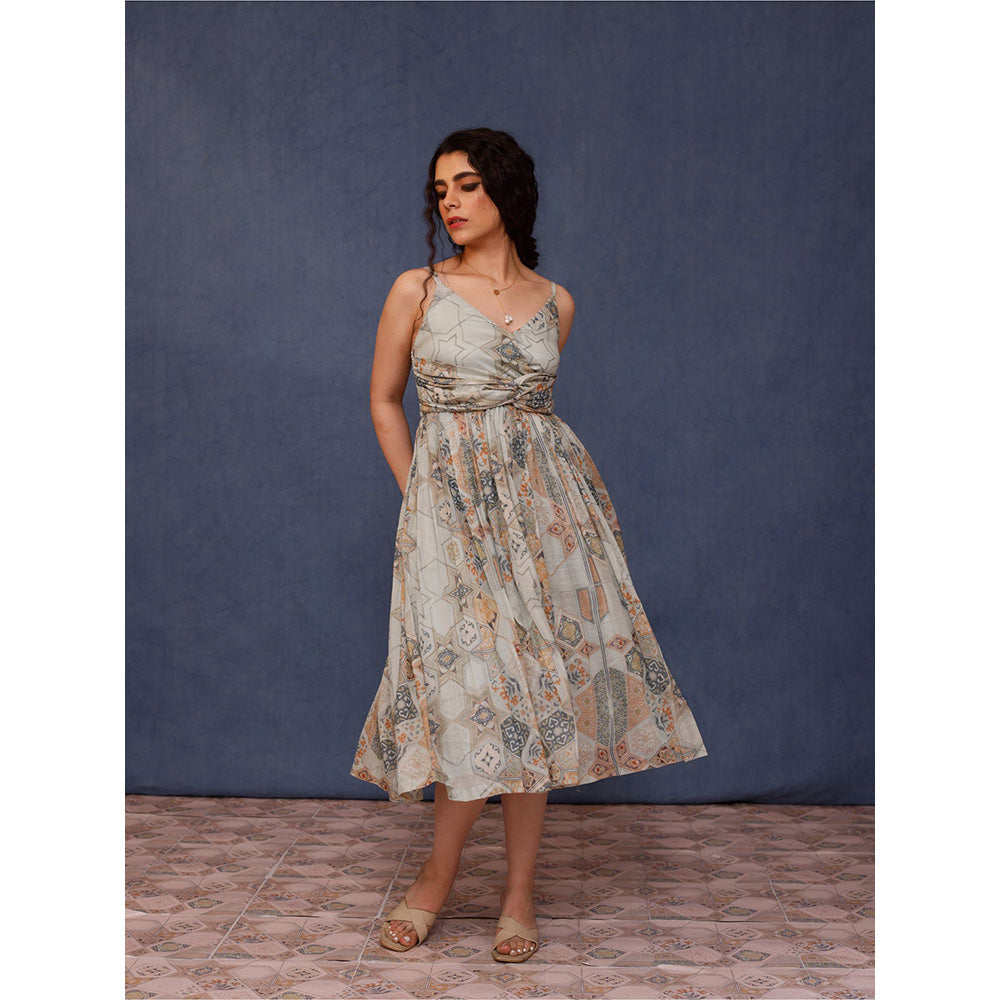 Chokhi Chorri Multi-Color Arzu Midi Dress with Jacket (Set of 2)