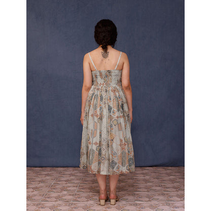 Chokhi Chorri Multi-Color Arzu Midi Dress with Jacket (Set of 2)