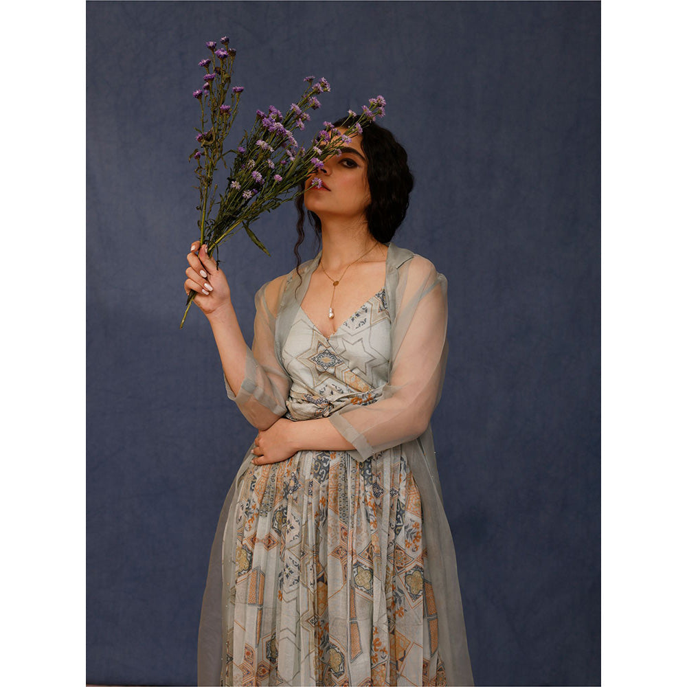 Chokhi Chorri Multi-Color Arzu Midi Dress with Jacket (Set of 2)