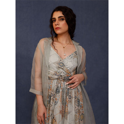 Chokhi Chorri Multi-Color Arzu Midi Dress with Jacket (Set of 2)