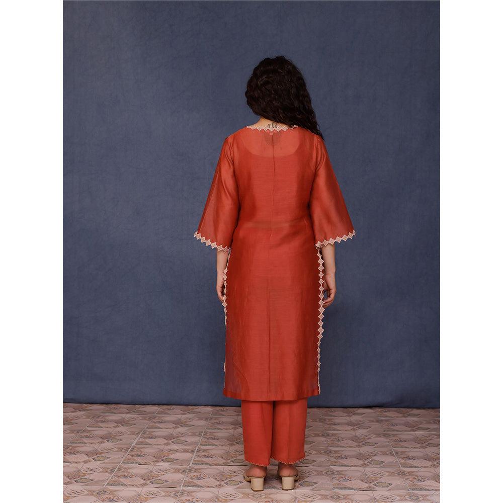 Chokhi Chorri Red Azin Kurta (Set of 3)