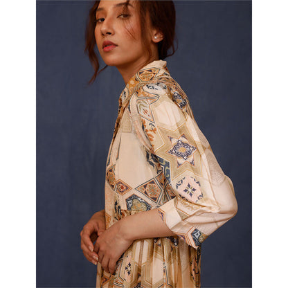 Chokhi Chorri Printed Hadis Dress with Inner (Set of 2)