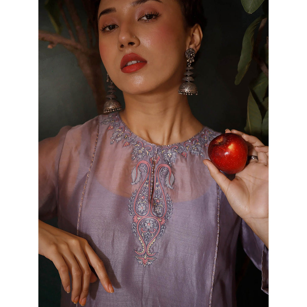 Chokhi Chorri Grey Kurta With Pant (Set of 2)