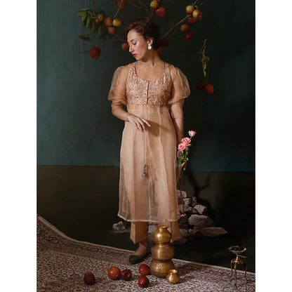 Chokhi Chorri Beige Kurta With Pant And Jacket (Set of 3)