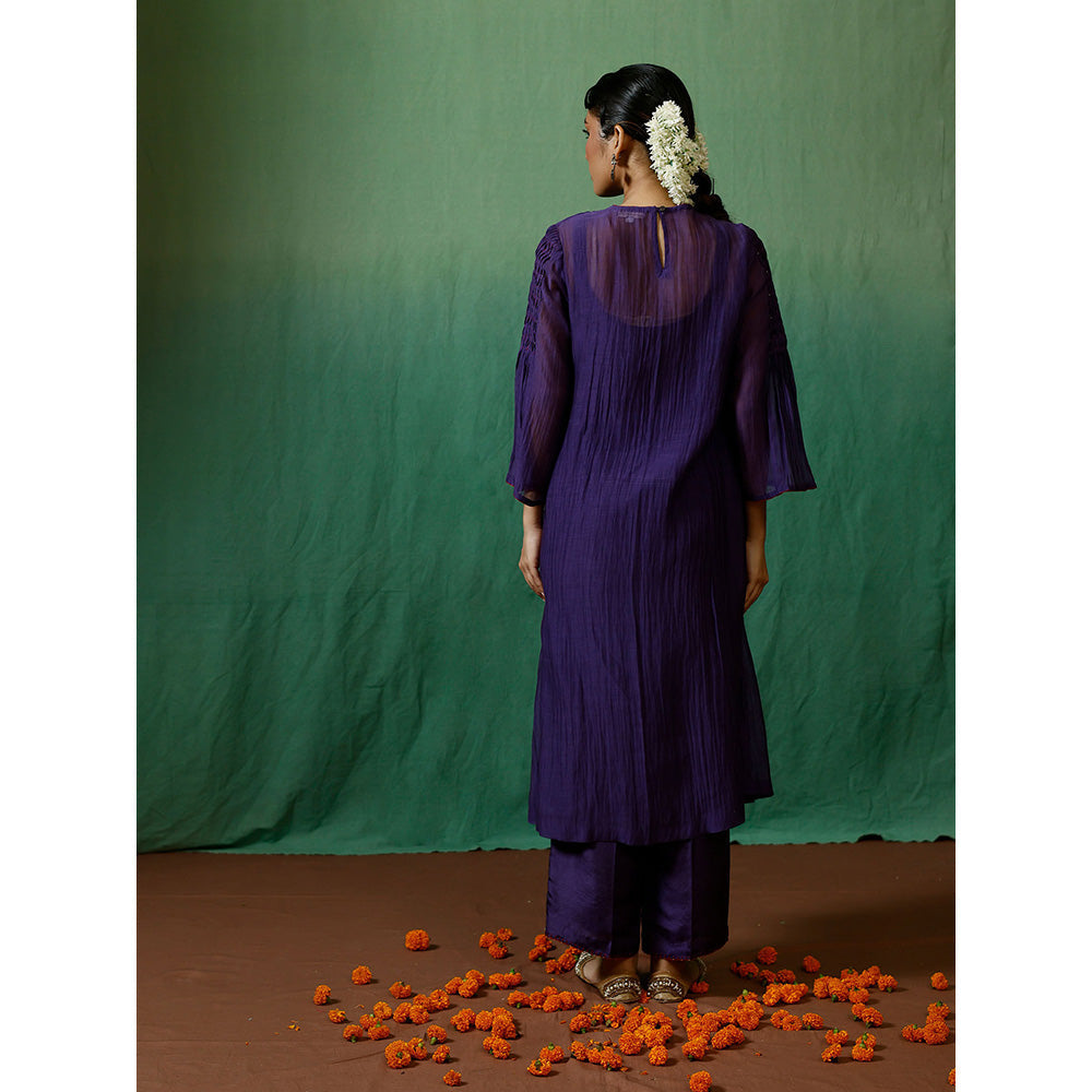 Chokhi Chorri Blue Kurta With Pant And Slip (Set of 3)