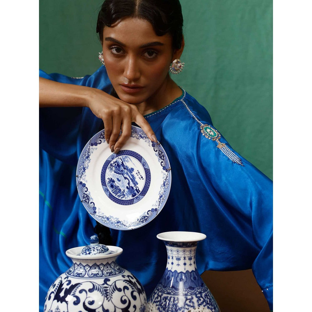 Chokhi Chorri Blue Kurta With Inner And Pant (Set of 3)