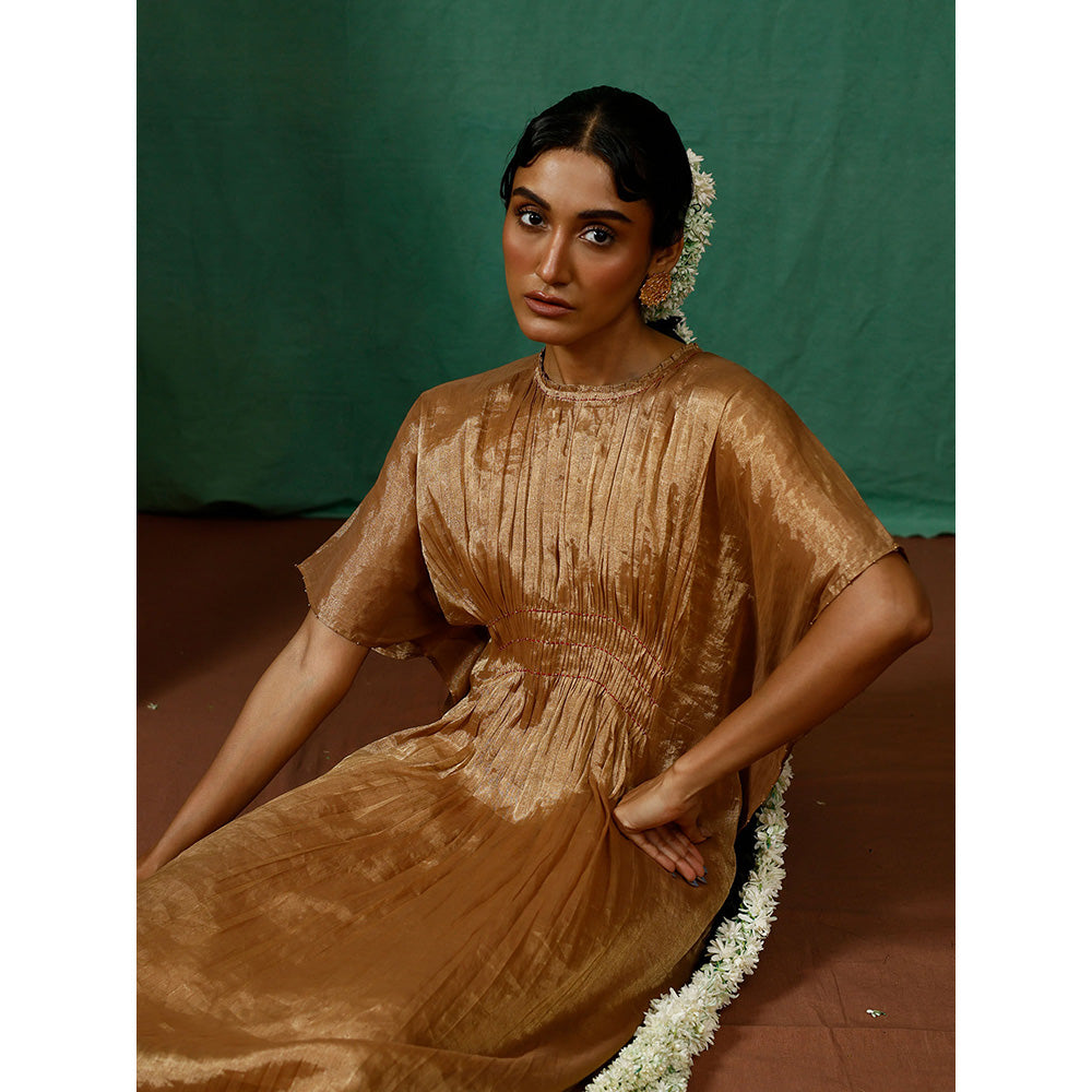 Chokhi Chorri Copper Dress With Slip (Set of 2)