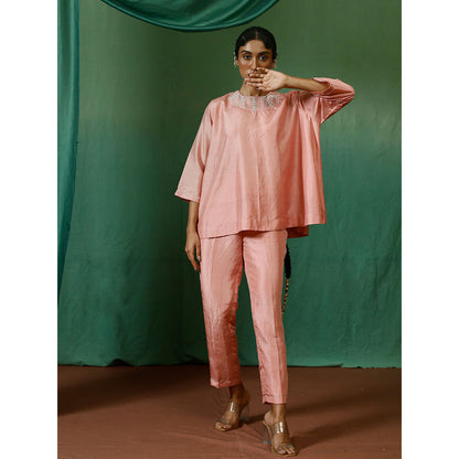 Chokhi Chorri Pink Top And Pant Coord (Set of 2)